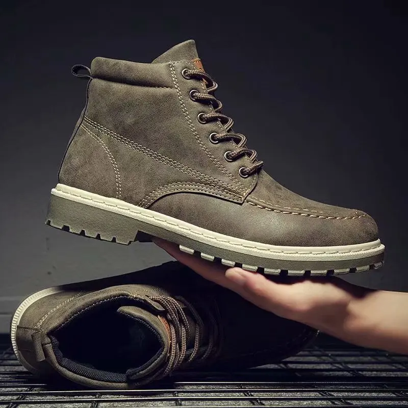 

Martin boots men 2021 new high-top men's shoes British style leather boots black tooling trendy shoes mid-top military boots