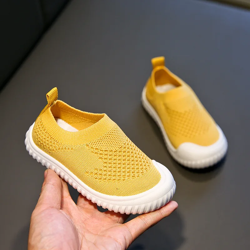 Кроссовки для мальчиков и девочек вязаная спортивная обувь на плоской подошве