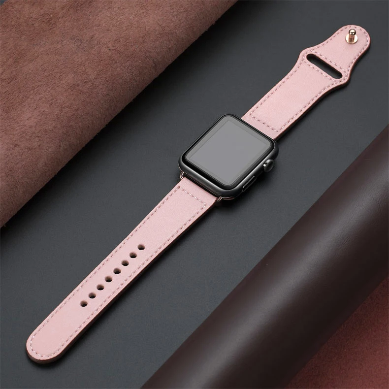 Из натуральной кожи петлевой ремень для apple watch, ремешок 42 мм 44 мм apple watch 4 5 38 мм 40 мм, для iwatch, версия 3, 2, 1, correa, сменный Браслет