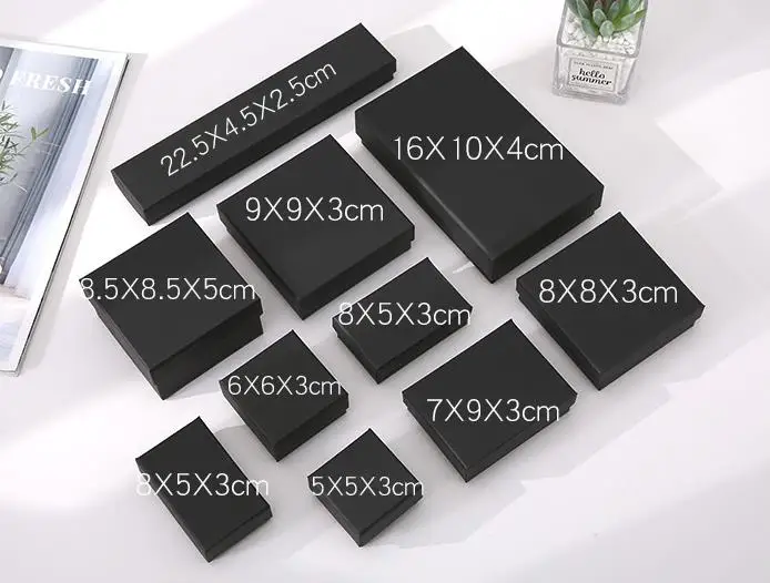 Коробка из черной и крафтовой бумаги 1 шт. квадратные прямоугольные упаковочные