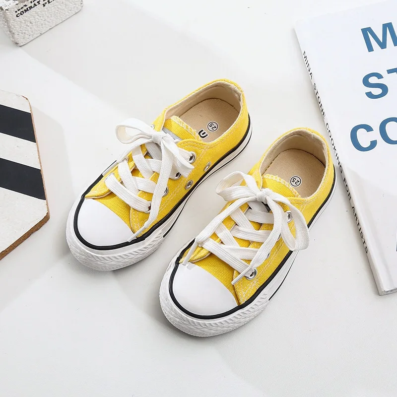 

2021 Spring Trendy Children's Casual Shoes Low-cut Kids Canvas Shoes Parent-child Shoes School Shoes Baby Mother Family Shoes