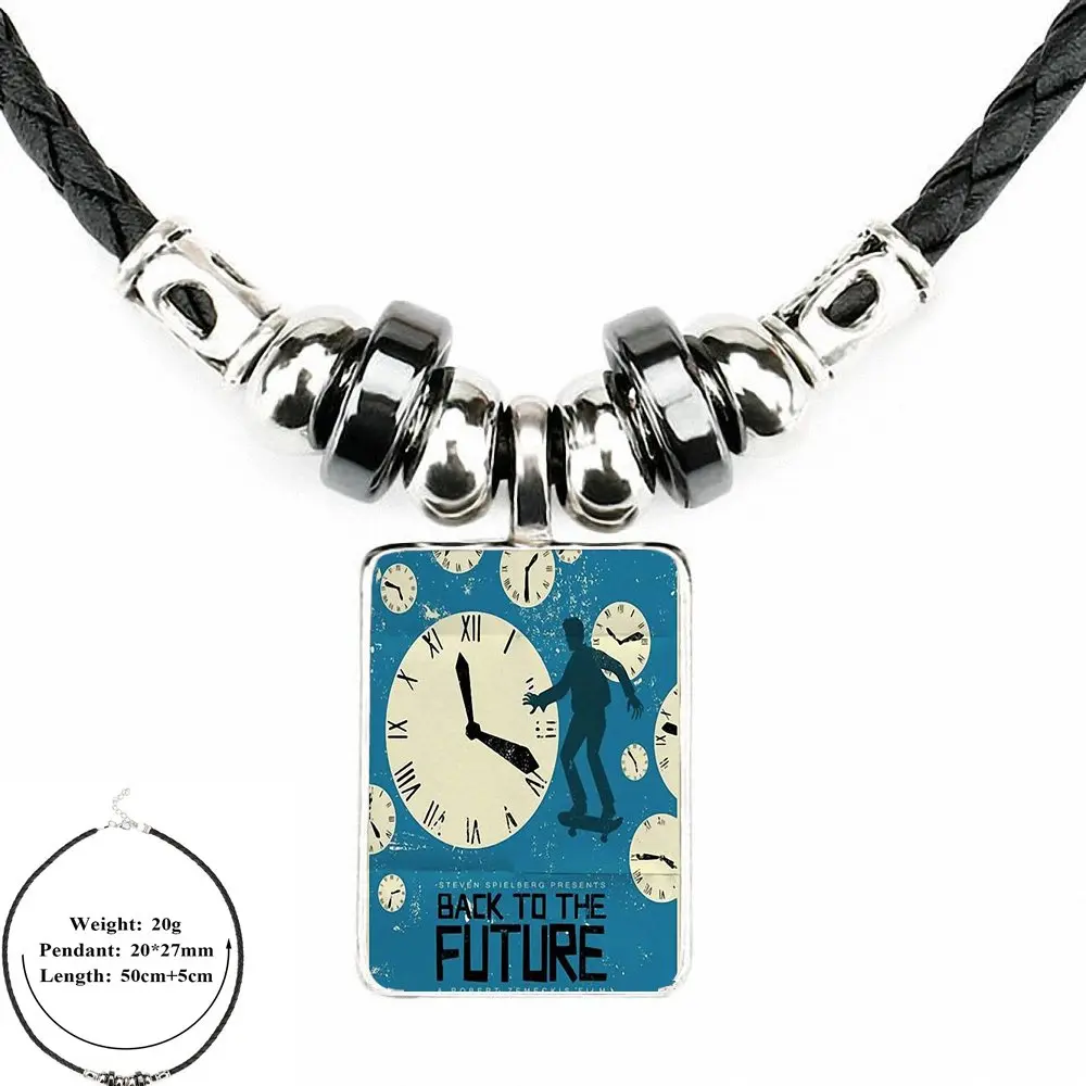 EJ глянцевый черный кожаный кулон с бусинами и стеклянным кабошоном чокер длинное