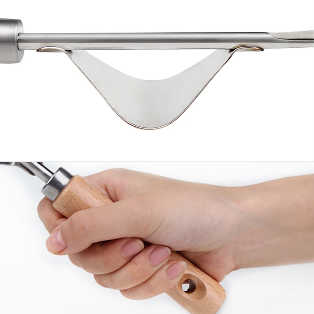 

Stainless Steel Manual Weeding Fork Wood Handle Transplanting Digging Removing Taproot Tool Garden Planting Weeding Tools