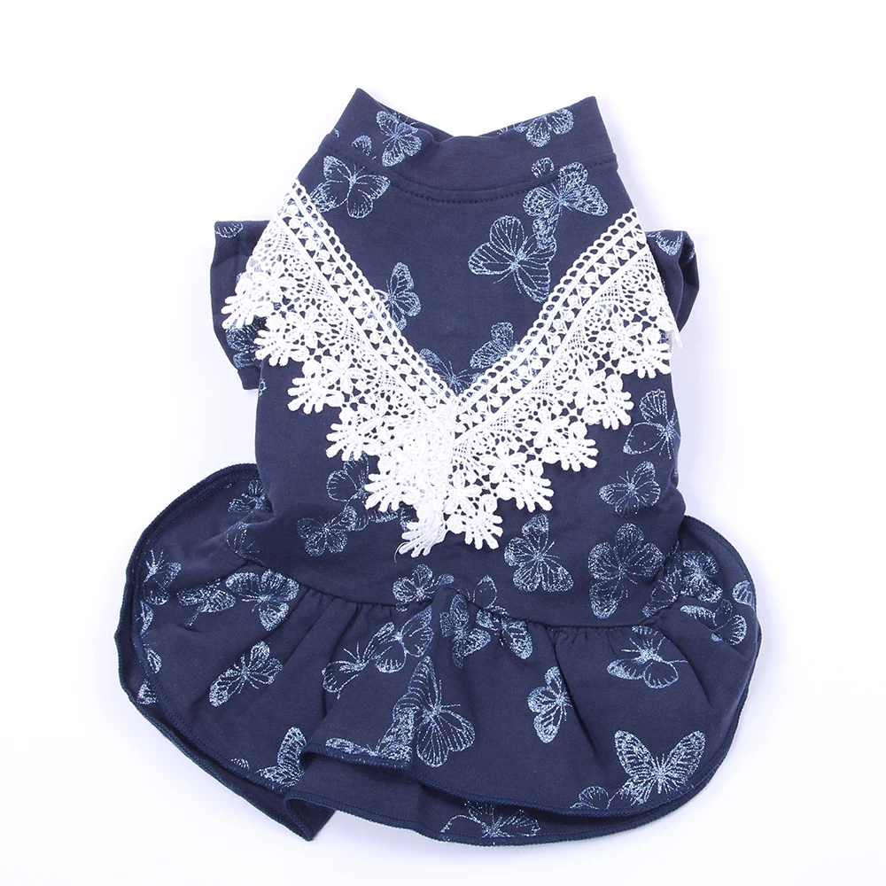 

Платье принцессы для собаки, рубашка в форме сердца и кружевная юбка для кошки, одежда для весны и осени