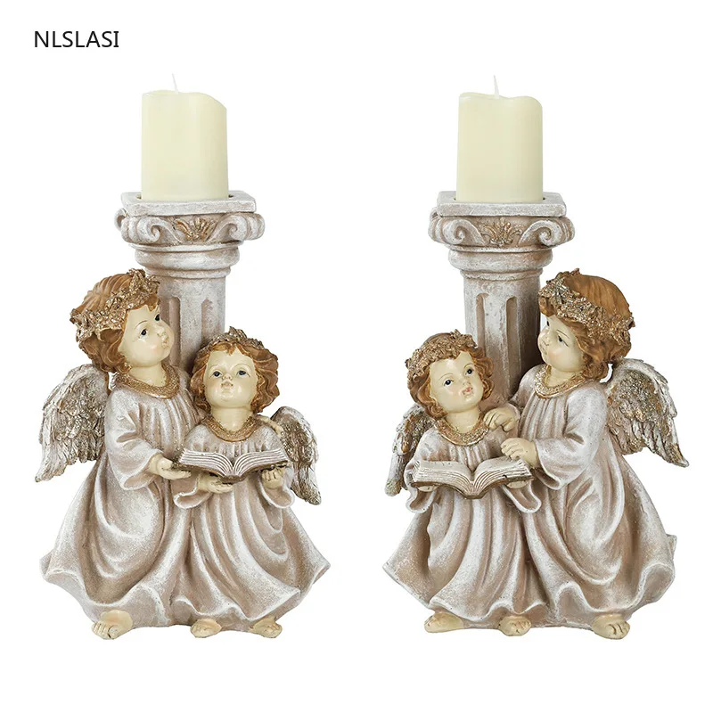 

European resin Figure statue Candlestick decoration character model Sculpture crafts tabletop ornaments Home Decor Accessory