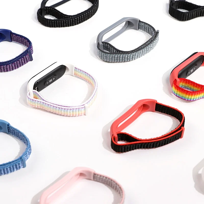 Nylon Loop Correa For Mi Band 7 6 5 4 Bracelet Xiaomi Miband 6 Miband 5 Miband 4 Band 3 SmartWatch Wrist Mi Band 3 4 5 6 7 Strap