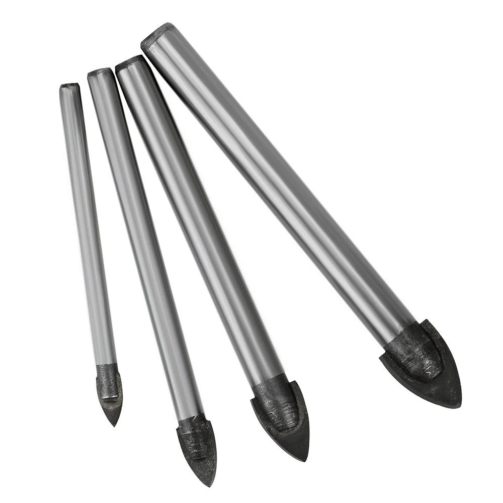 

DIYWORK Hole Opener Reaming Alloy drill Glass Marble Ceramic Tile High Hardness Drill Bits Set 4/6/8/10mm Triangle Drill Bit