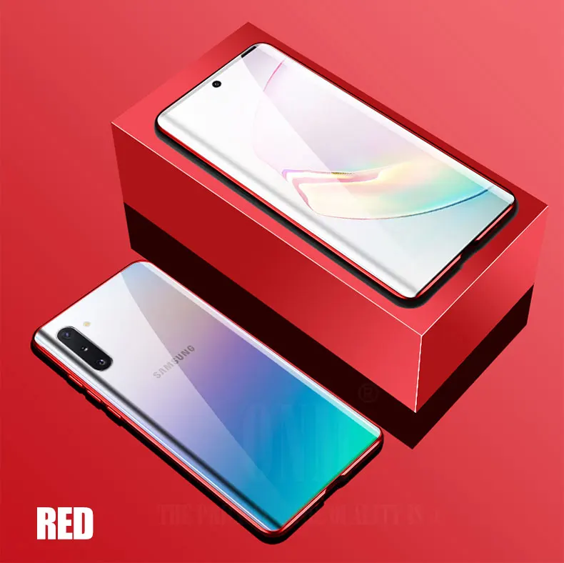 Чехол для samsung Galaxy Note 10 360 ° полная защита Магнитный чехол s чехол для Galaxy Note 10 Plus 5G металлический двойной стеклянный чехол