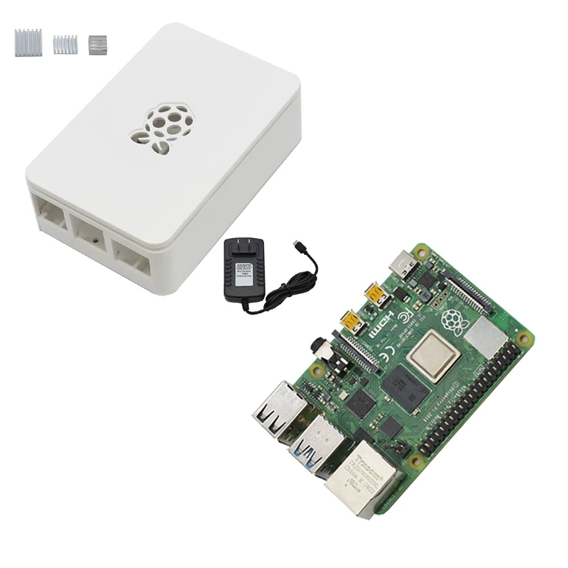 GTBL для Raspberry Pi 4 Модель B ABS чехол 4G RAM DIY Kit с белым радиатором 5V 3A адаптер питания PI