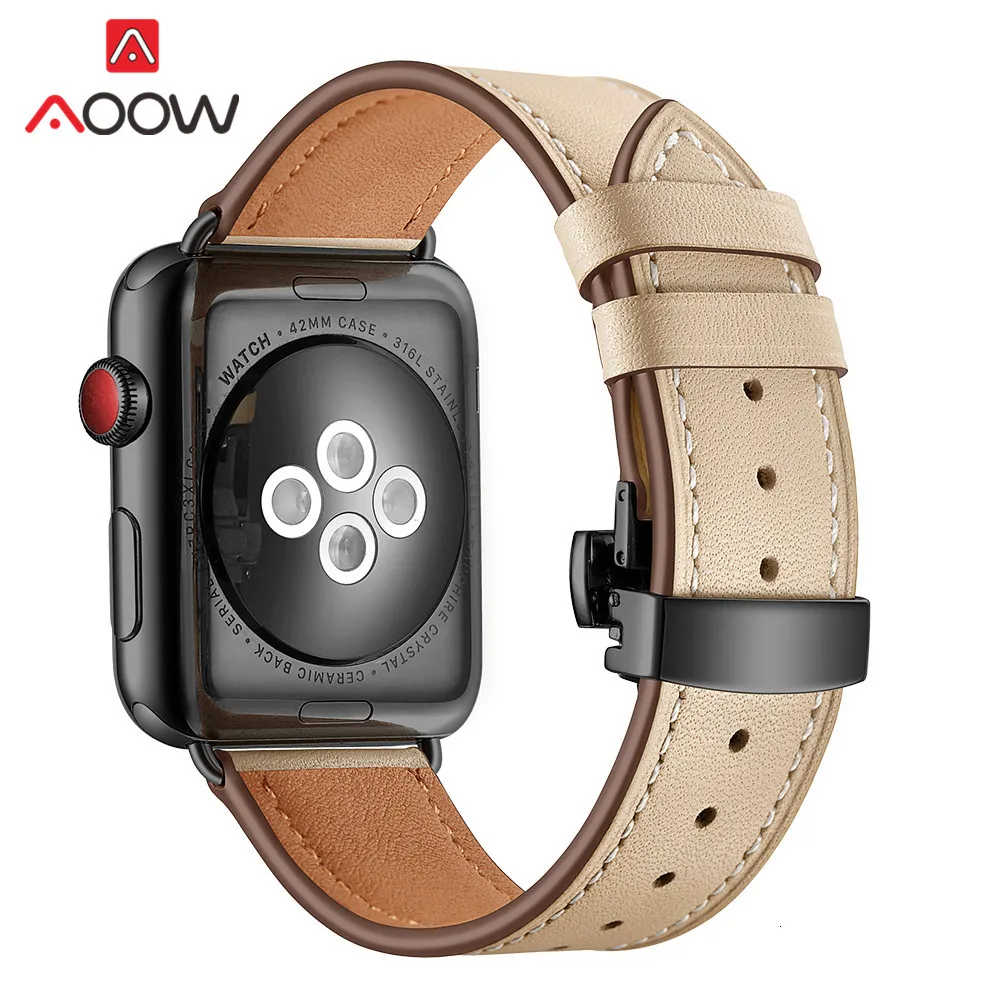 Ремешок для часов из натуральной коровьей кожи для Apple Watch 40 мм 44 мм 38 мм 42 мм 4 iwatch роскошный браслет из розового золота с бабочкой