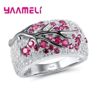 popular authentic 925 sterling silver promise rings for men women shining aaa zircon paved tree of life rhinestone jewelry