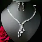 Новый свадебный ювелирный набор в виде капли воды hibridal, разноцветный кубический цирконий, модный нигерийский ювелирный аксессуар, наборы для женщин, N-1301