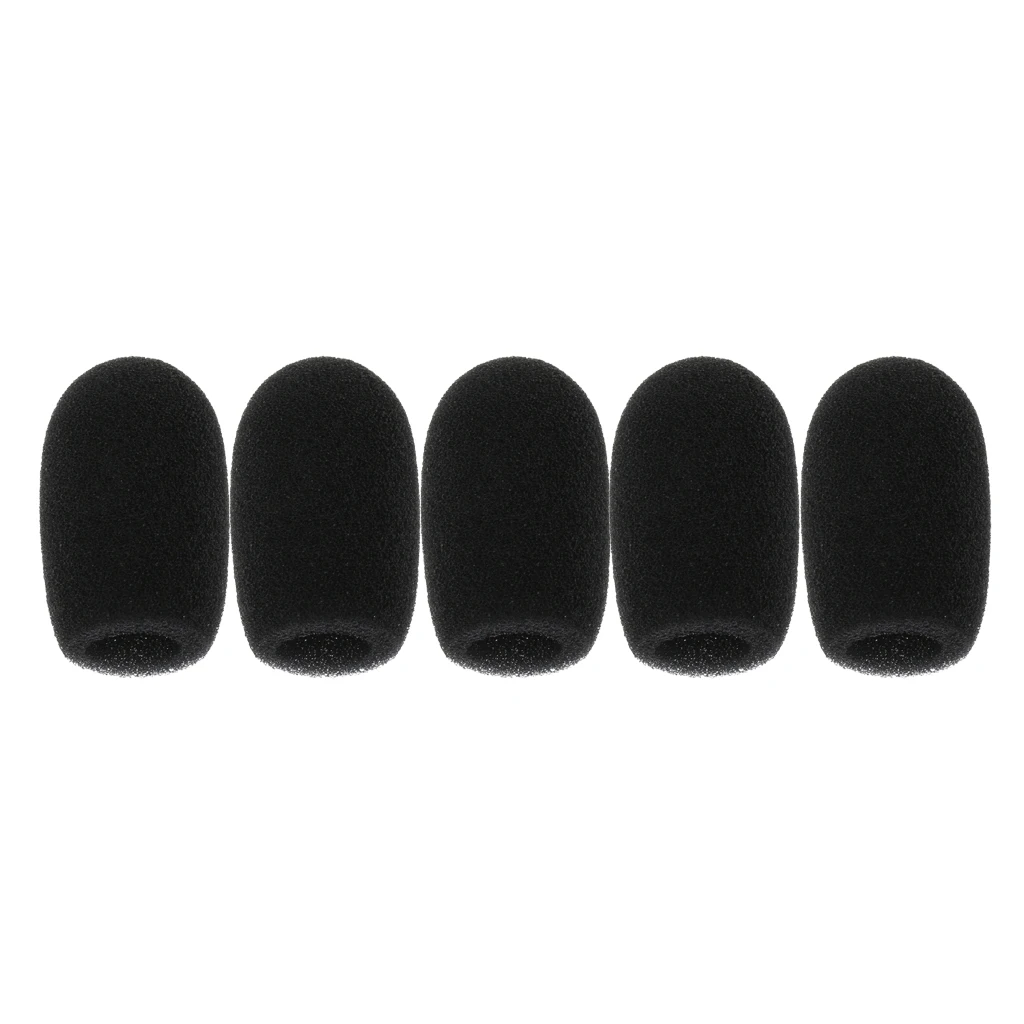 

5pcs Black Microphone Windscreen Foam Sponge Mic Cover for Conference Mic