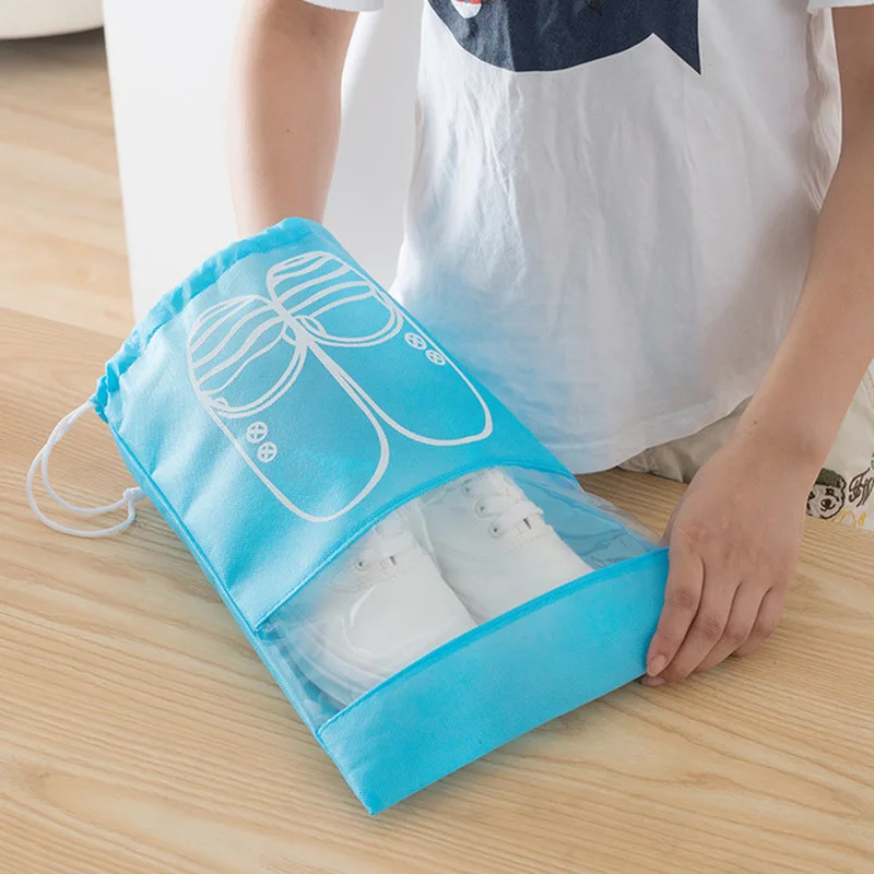 

Real Sale 10 PCS Travel Shoe Storage Bag Bundle Mouth Bags For Shoes Waterproof Package Luggage Home Transparent Dust Organizer