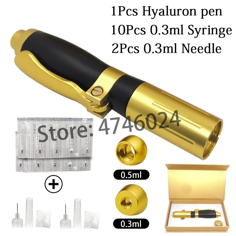 1pc pen 10pc syringe 0,3 мл/0,5 мл 2 в 1 ручка с гиалуроновой кислотой пистолет с гиалуроником lin для удаления морщин против старения подтяжка губ высокое давление - Цвет: 1pc pen 10pc syringe