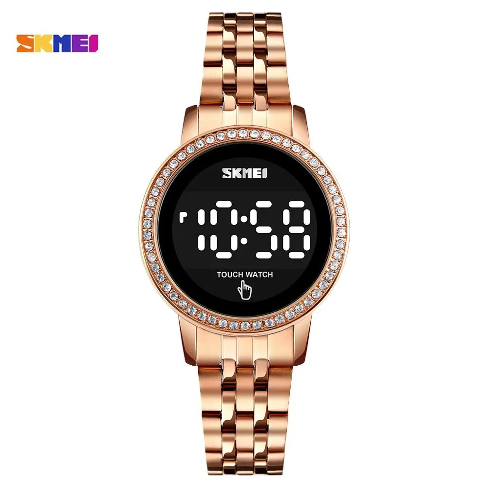 Часы наручные SKMEI женские цифровые Роскошные водонепроницаемые с сенсорным LED