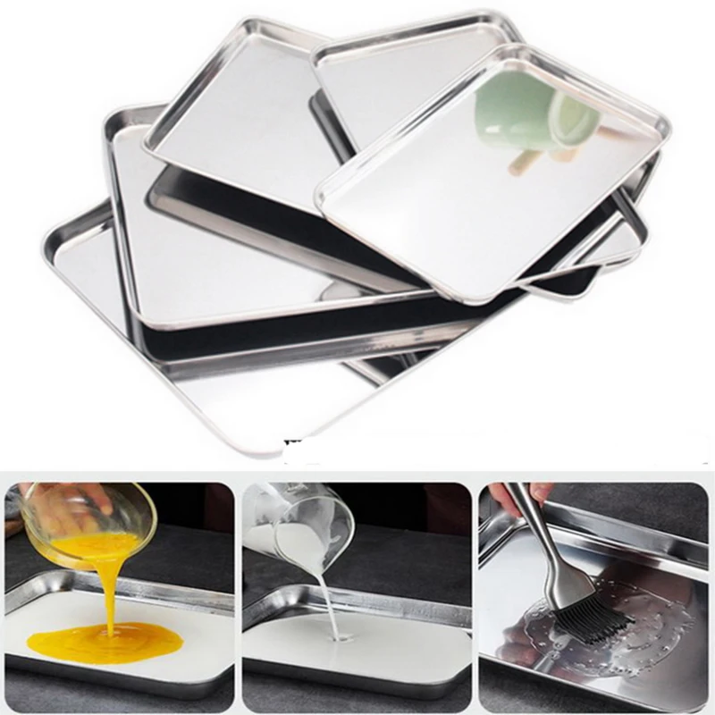 Прямоугольный поднос для фруктов из нержавеющей стали | Дом и сад