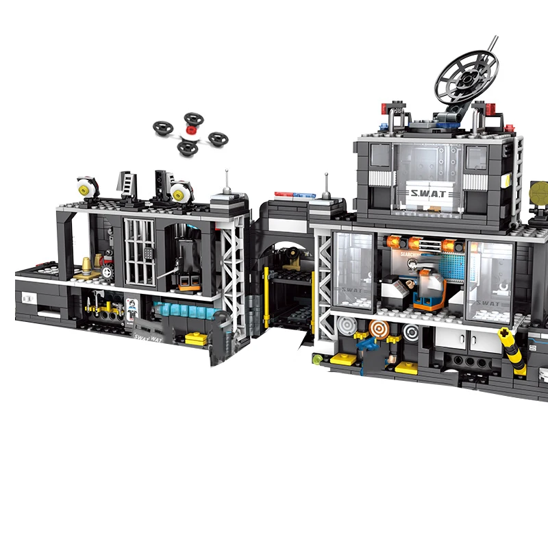 

SEMBO 1164pcs Black Hawk SWAT Mobile Command Base Military car Building Blocks Bricks Set Truck Model Kids Toys