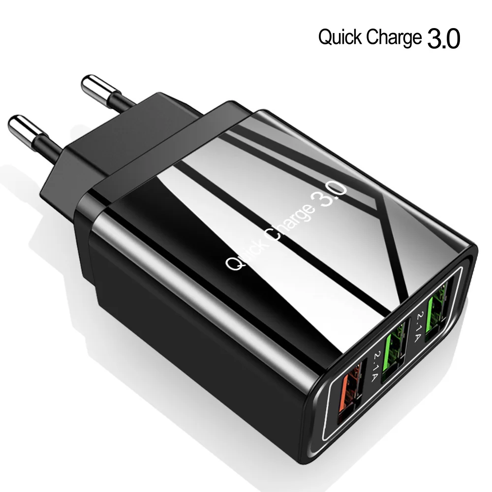Black Олаф USB быстрое зарядное устройство 3,0 для iPhone 7 8 Plus X XR XS Max настенное зарядное устройство для samsung S8 S9 Note 8 9 для Xiaomi Mi 8 зарядное устройство для телефона - Тип штекера: Black