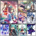 Алмазная 5d Вышивка с голубыми длинными волосами, мультяшная картина для девочек, аниме, художественный постер, мозаика, вышивка крестиком, декор ручной работы для детей, подарок