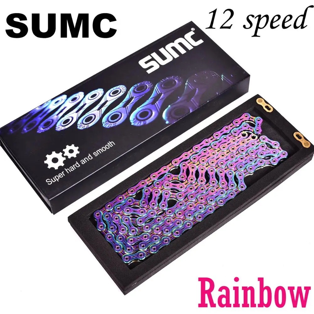 Радужные цепи SUMC 12 цепь для скоростного велосипеда SX12SL 126L с недостающим звеньем