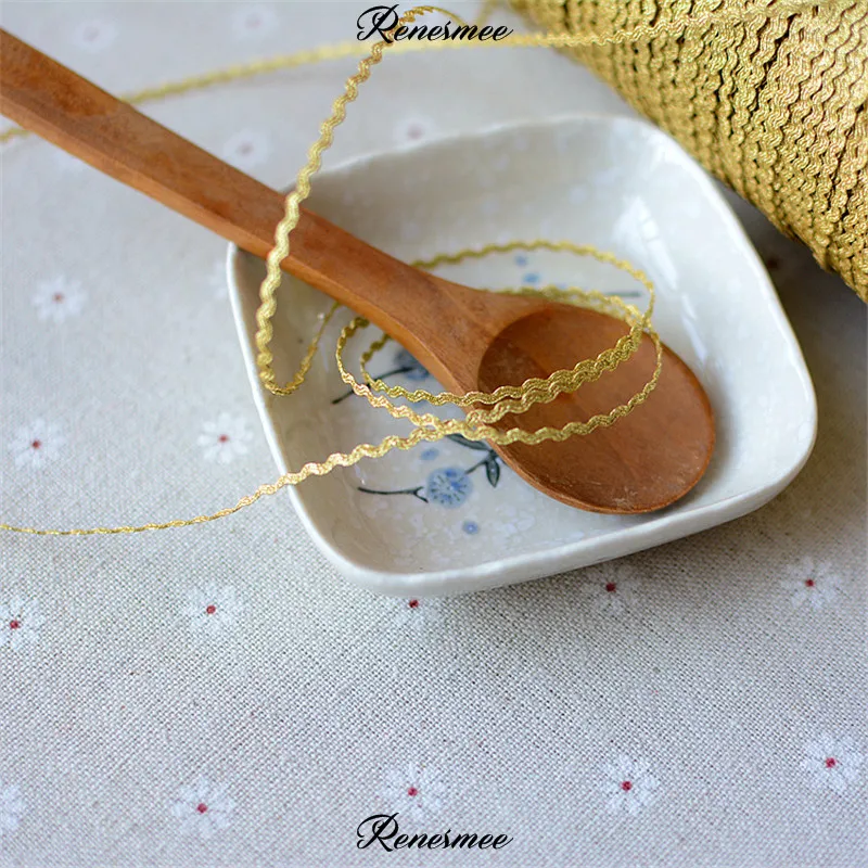 Высококачественное кружево из золотых нитей 1 м Обрезка ленты Верхняя лента