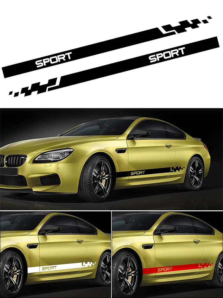 

2 шт., виниловые наклейки на боковые двери автомобиля, 180x20 см