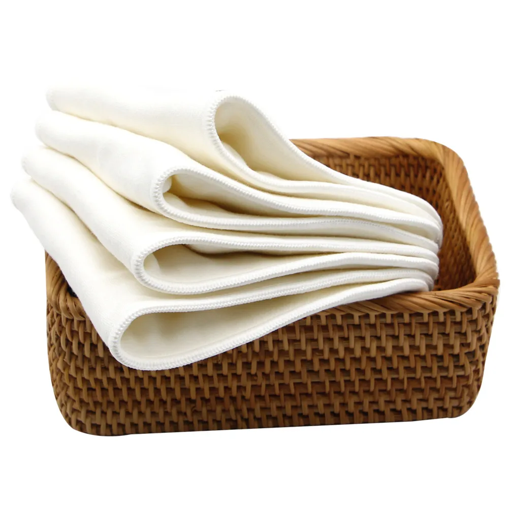 

Asenappy 10 Pieces/Lot 2 Layer Bamboo Cotton+2 Layers Microfiber For Breathable And Softness Baby Cloth Diaper Insert
