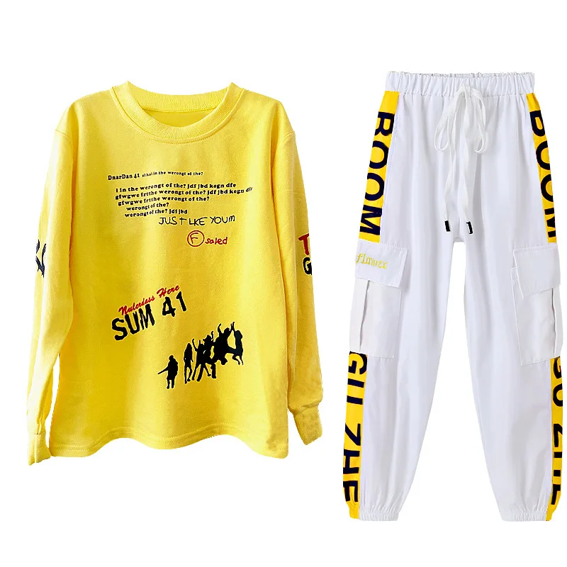 

Letter Kids Clothes Suit Spring Autumn Children Movement Clothes Baby Girls Blouse + Pants Teenagers Outwear High Quality