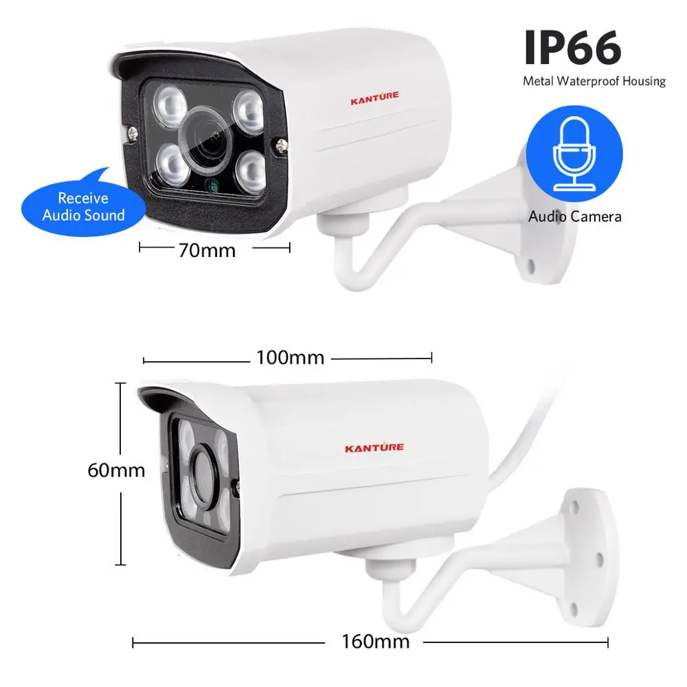 KANTURE H.265 + 16CH 5MP Беспроводной NVR POE камера безопасности Система Аудио Открытый IR-CUT
