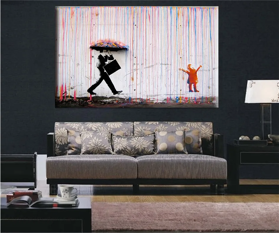 

Abstract Canvas Painting Rainy Day Wall Art Posters and Prints Wall Pictures for Living Room Decoration Home Decor