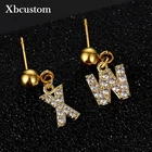 Серьги женские из нержавеющей стали, с цирконом, с надписью