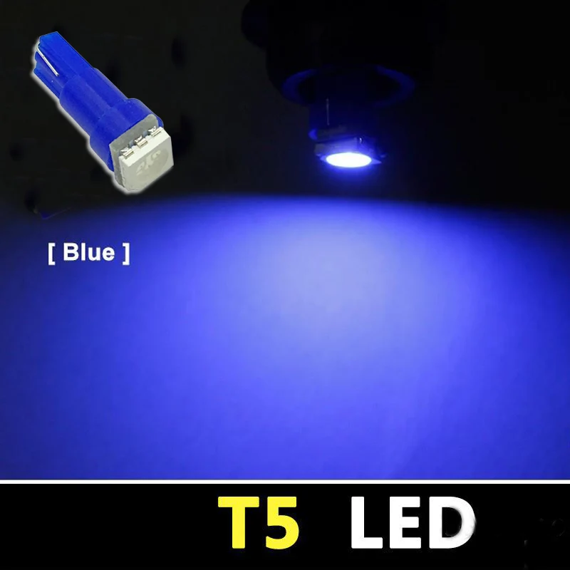 10 шт. светодиодные ламсветильник для салона автомобиля приборной панели T5 1 SMD 5050