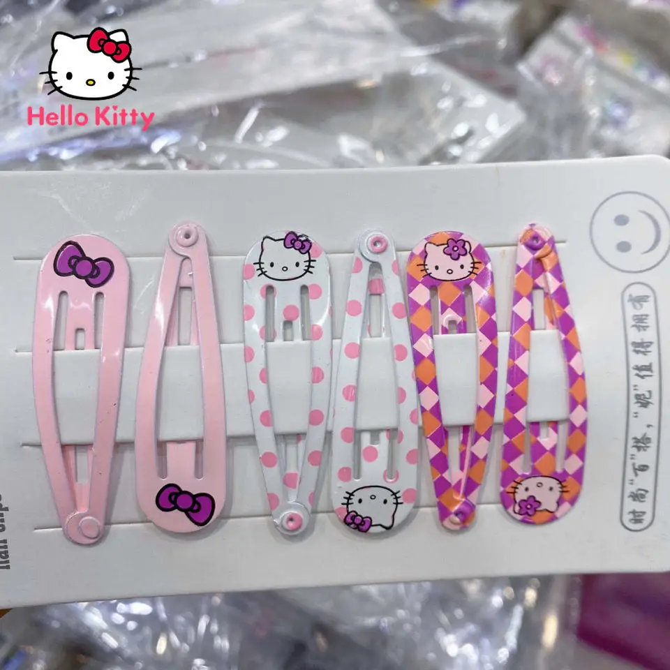 

Hello Kitty Girl Sweet and Cool Cute Cartoon Trend Hairpin Accessories Creative Girls Hair Clips Broken Hair Induction Clip