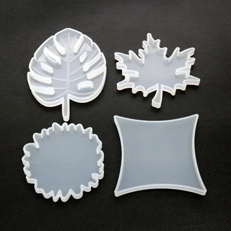 

DIY Coaster Carfts Epoxy Mold UV Resin Crystal Round Maple Leaf Silicone Molds