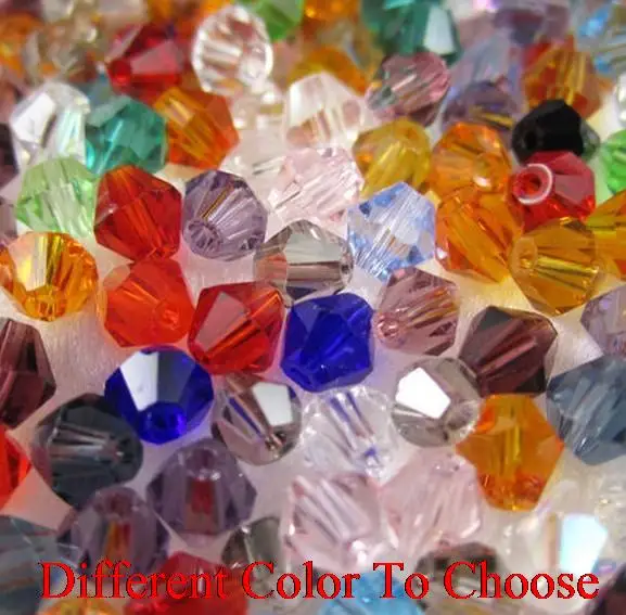 

4mm 1000Pcs/lot free shipping mix color Bicone Faceted Glass Crystal Beads Black White Colored Mixed For Jewelry Making Spacer