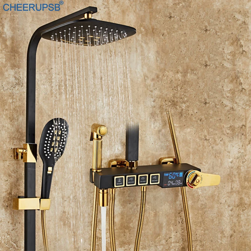 Умный термостатический набор для душа настенный кран ванной комнаты