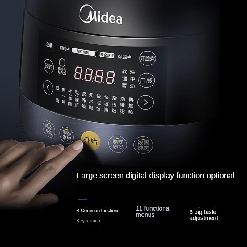 midea electric pressure cooker double liner 4 8l pressure cooker 1000w kitchen appliances electric cooking free global shipping