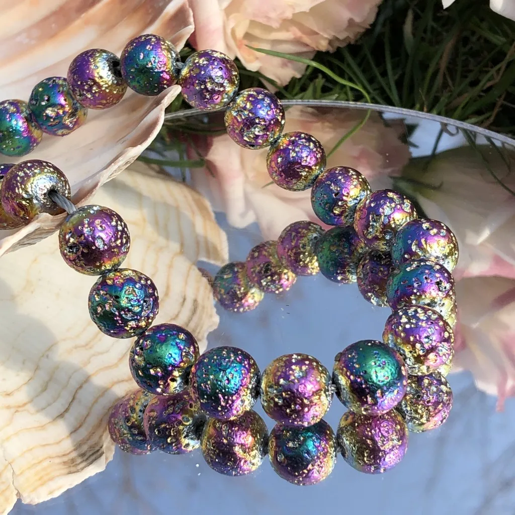 Natural Stone Multicolor Rock Volcanic Hematite Lava Beads Loose Mineral Spacer For Jewelry Making Diy Bracelet Accessorie | Украшения и