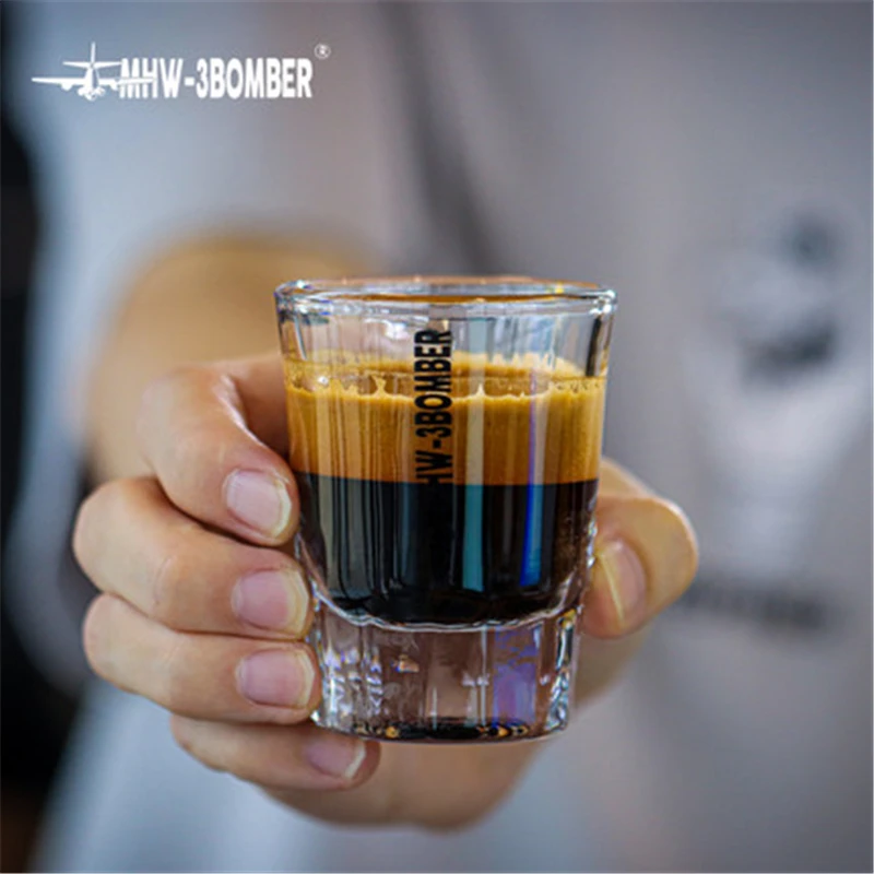 

50ml Glass Measure Cup Drink Tool Ounce Cup Jigger Bar Mixed Cocktail Beaker Heat-Resistant Espresso Coffee Cup Measuring Bowl