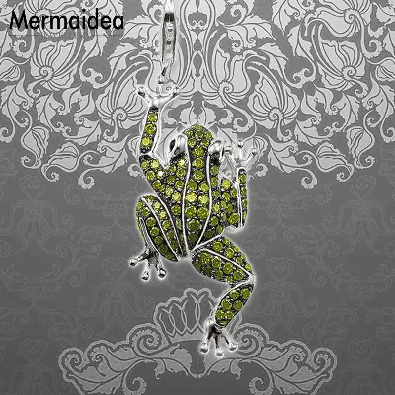 Зеленые Подвески из ЭВА лягушки модные ювелирные изделия с серебряным покрытием