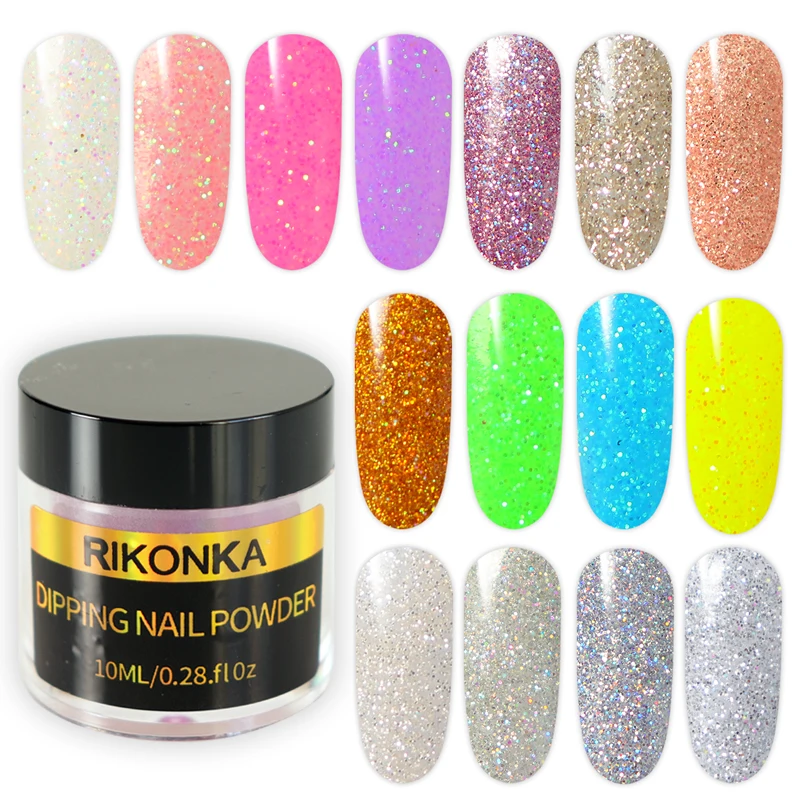 Голографическая порошок рисунки на ногтях блестящий градиент вышит Dip Пигмент