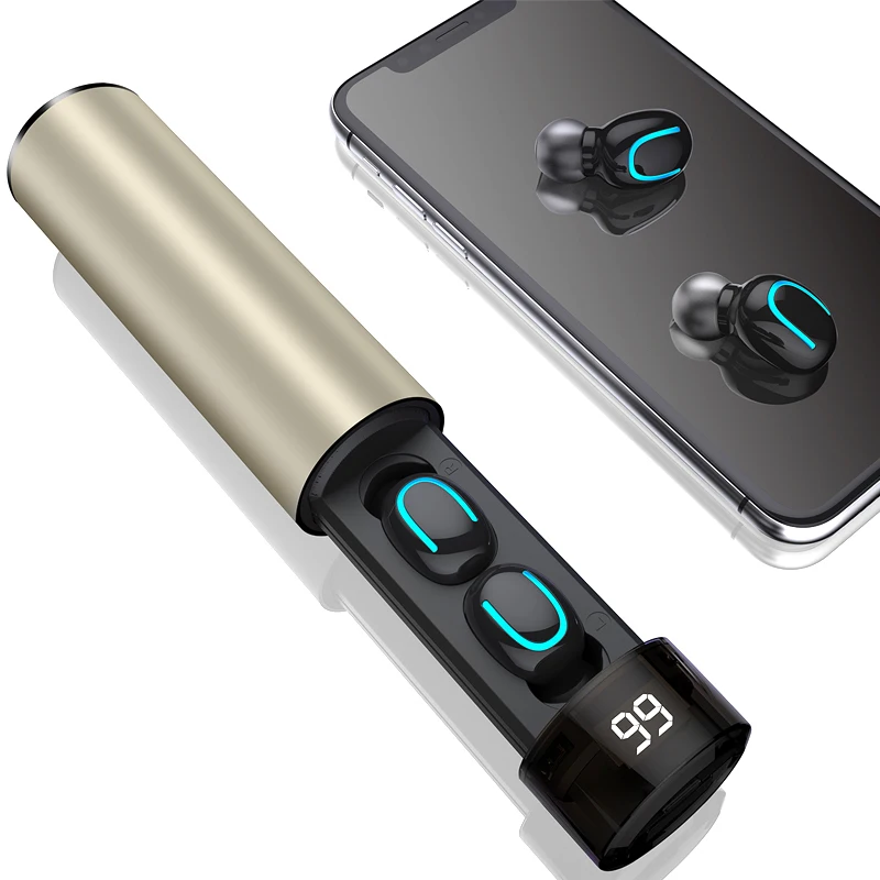 Золотой Q67 TWS беспроводные наушники 3D стерео мини Bluetooth наушники 5,0 с двойным микрофоном спортивные водонепроницаемые наушники гарнитура для автоматического сопряжения - Цвет: Золотой