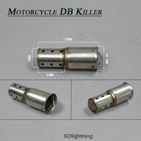 db killer 48 5mm universal motorcycle stainless steel exhaust muffler pipe with buzzer silencer system reduce noise