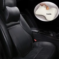 car headrest pillow pu leather memory foam comfortable neck pillows support fit for most cars quality guarantee e1 x30