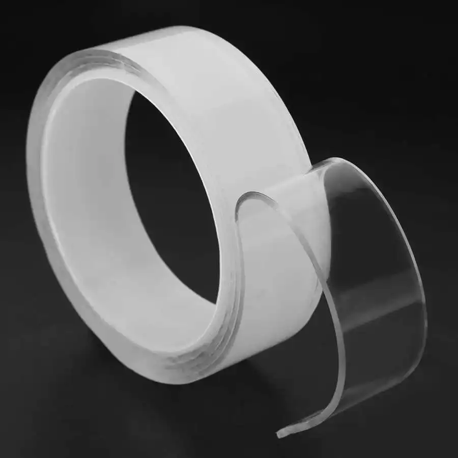 

3Pcs Multipurpose Reusable Transparent Seamless Double Sided Adhesive Tape 30mm x 2mm x 1m Mounting Tape