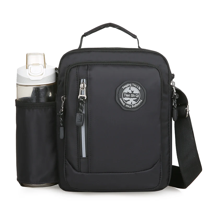 

New Men's Shoulder Messenger Bag Oxford Cloth Leisure Travel Business Handbag Men's Backpack Vertical Satchel Water Bottle Bag