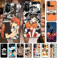 haikyuu cartoon clear phone case for huawei honor 20 10 9 8a 7 5t x pro lite 5g black etui coque hoesjes comic fash design