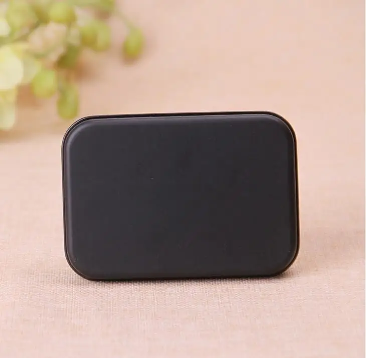 

100pcs Mini Tin Gift Box Small Empty Black Metal Storage Box Case Organizer For Money Coin Candy Keys Playing Card SN216