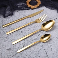 stainless steel tableware set golden cutlery western cutlery set 4 piece kitchen set dinnerware mirror gold dinner set complete